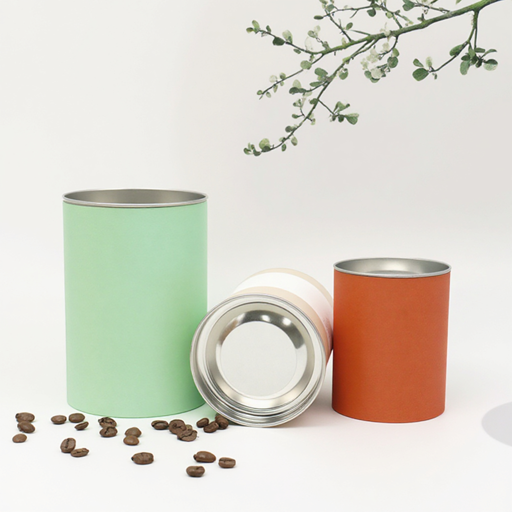 Tubo de papel de embalaje de grado alimenticio para recipientes de té de papel de té suelto con tapas