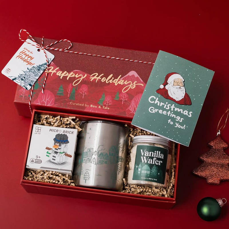 Diseño personalizado Caja de envasado de regalo de Navidad para chocolates galletas joyas de dulces regalo de cumpleaños