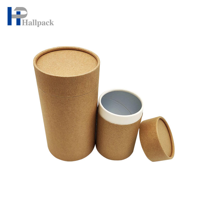 Cajas organizadoras rígidas redondas de papel reciclado de alta calidad, conjunto de tubos de papel, tubo de cartón redondo personalizado, cilindro de embalaje de té