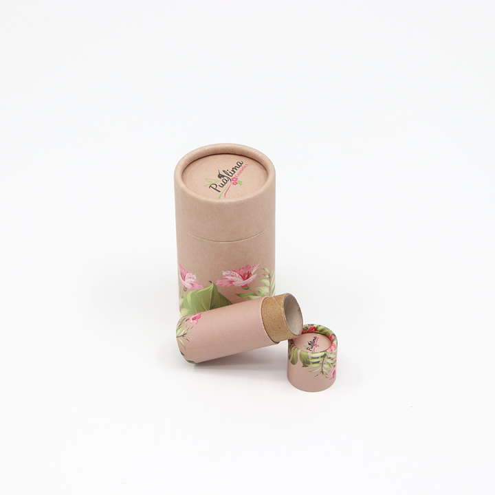 Papel empaquetado de cartón redondo cosmético personalizado respetuoso del medio ambiente del tubo empaquetado para empujar hacia arriba el protector labial desodorante