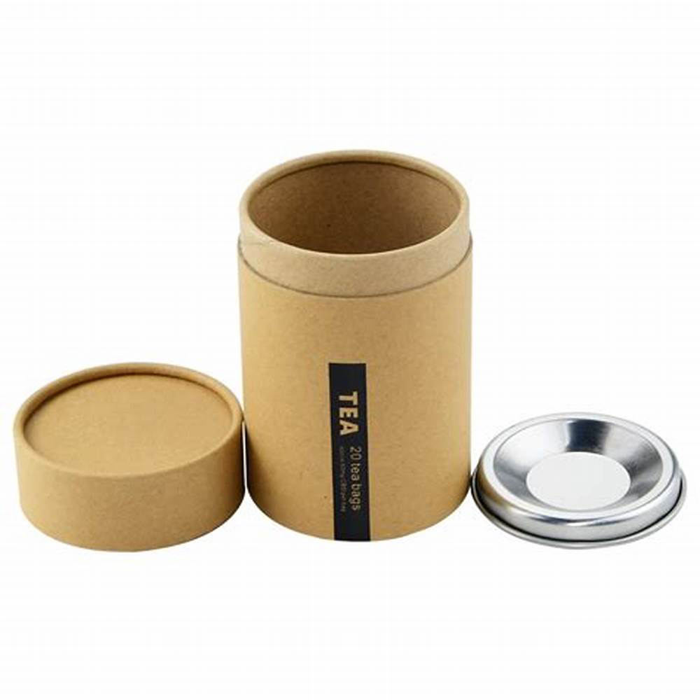 Paquete de caja de tubo redondo empaquetado en cartón modificado para requisitos particulares amistoso de la categoría alimenticia del diseño de Eco para el té del café