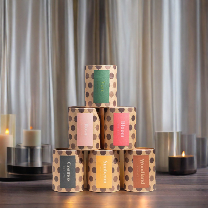 Venta al por mayor 100% de material reciclado, tubo de papel, embalaje de tubo de vela con logotipo, caja de vela cilíndrica de papel de impresión personalizada