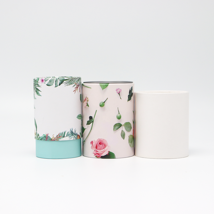 Caja de encargo amistosa del cilindro de la cartulina de la categoría alimenticia de Eco con el tubo de papel de la cubierta metálica que empaqueta para el té del café de las nueces