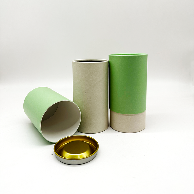 Envases de tubos de té de papel Kraft de grado alimenticio personalizados Hallpack, productos alimenticios saludables, envases estilo lata para granos de café
