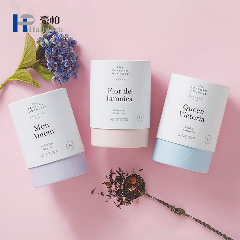 Cilindro de embalaje de tubo de papel cilíndrico de cartón Kraft reciclable de impresión personalizada para caja redonda de papel de café, té y especias cosméticas