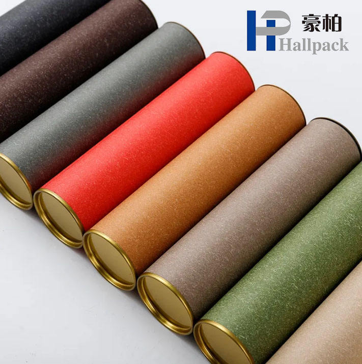 Cartón de calidad alimentaria, Material ecológico reciclado, cilindro redondo de alta calidad, embalaje de té, tubo de papel Kraft para envío por correo