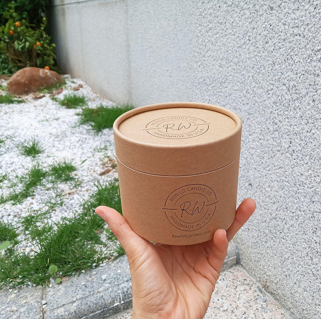 Embalaje de tubo de papel de vela personalizado de material 100% reciclado