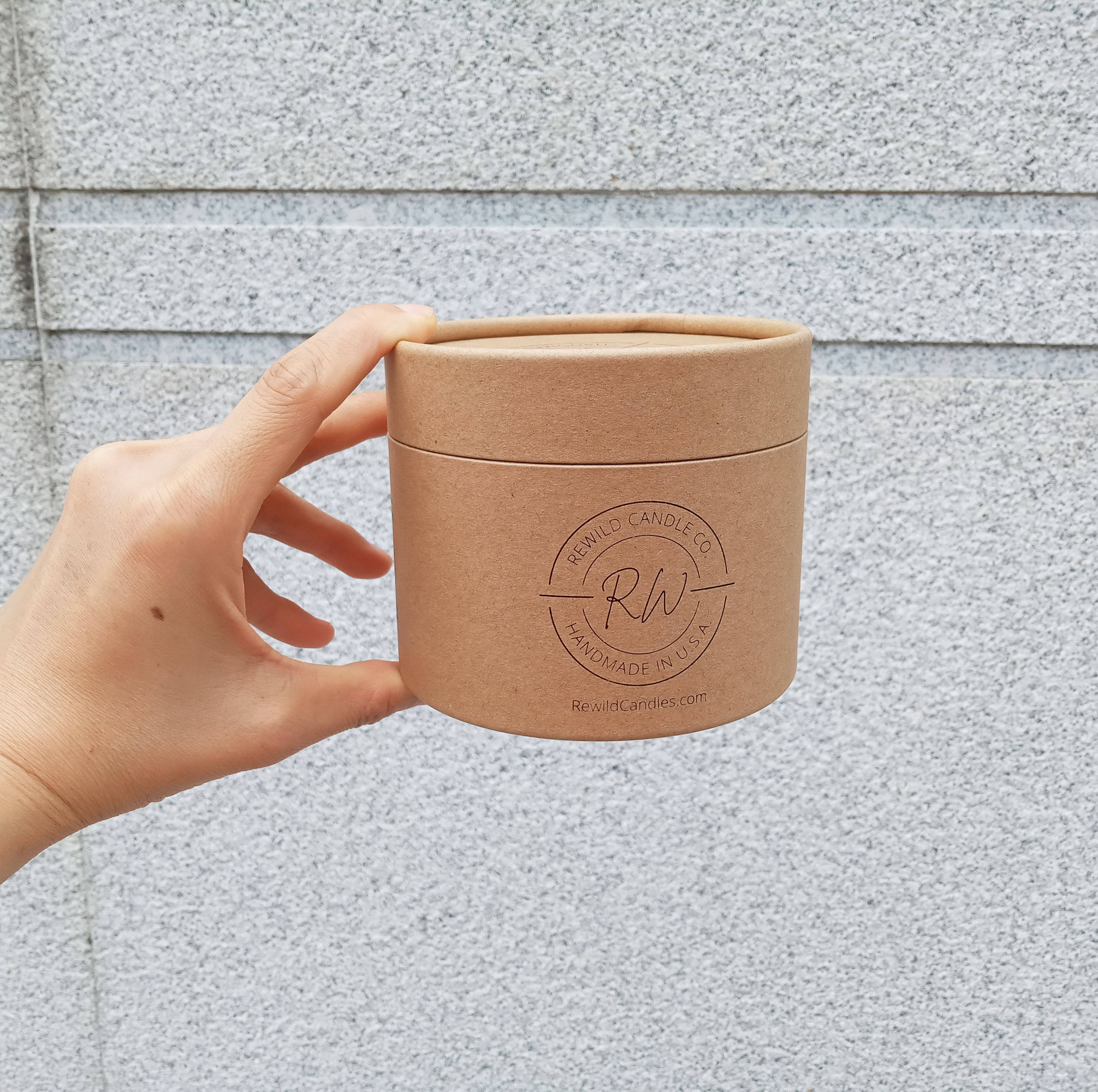 Embalaje de tubo de papel de vela personalizado de material 100% reciclado