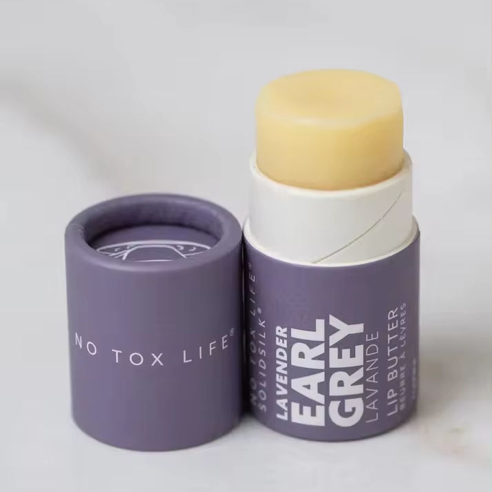 Tubo de protector labial personalizado de papel ecológico, barra de loción cilíndrica push-up, embalaje de tubos de papel de forma redonda