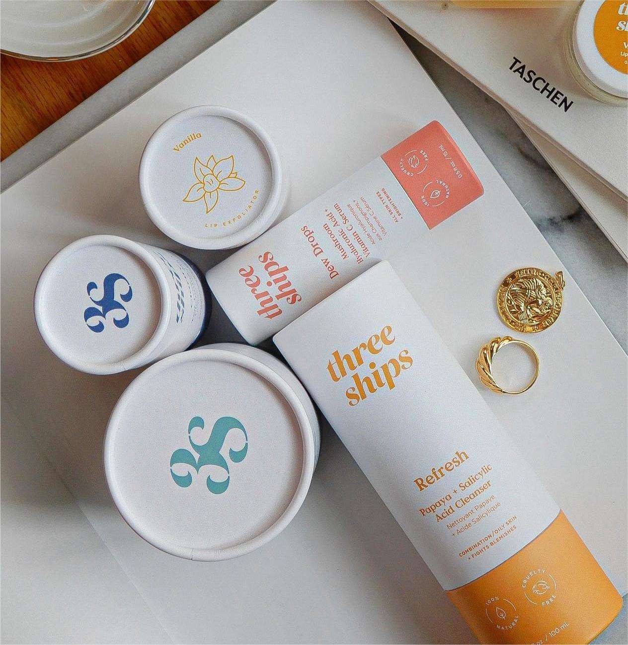 Caja cilíndrica de diseño, aceites esenciales cosméticos, botella para cuidado de la piel, caja de embalaje de tubo de papel personalizada redonda de cartón para energía suelta