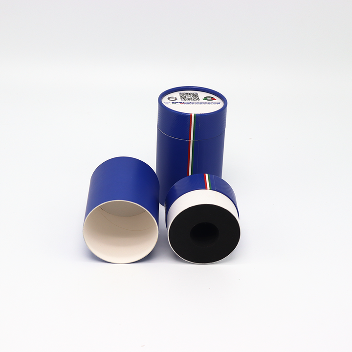 Caja cilíndrica de cartón cosmético biodegradable de lujo personalizada, embalaje de tubo de papel para manipulación de impresión que desaparece para botella de perfume