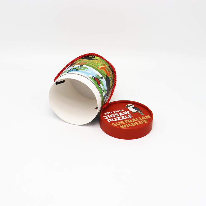 Embalaje de regalo y artesanía de impresión personalizada, caja cilíndrica de cartón, embalaje de tubo de papel para niños, rompecabezas de juguete