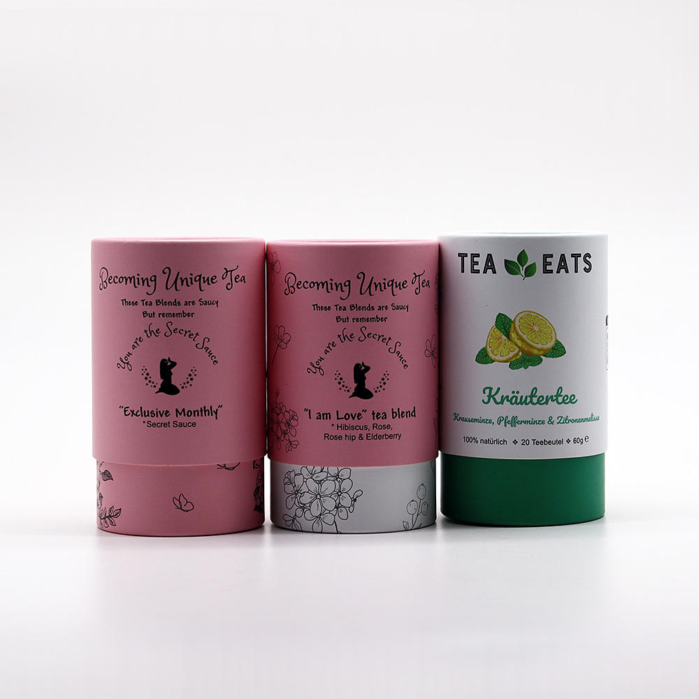 Cajas de embalaje de tubos de papel Kraft en estilo cartón para té para almacenamiento y presentación de té