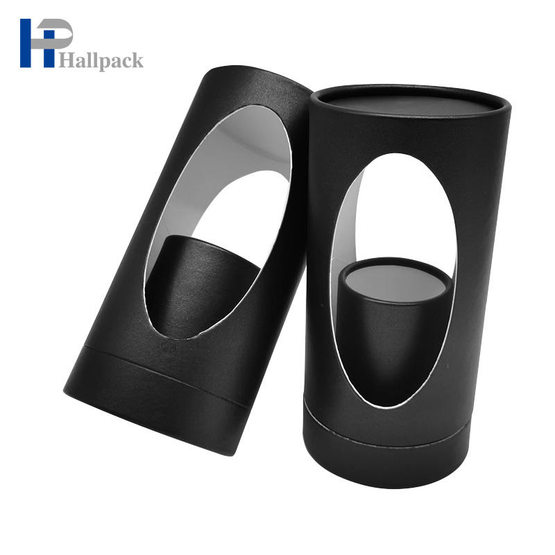 Tubo de papel Lip Blam Tubo de papel para ventana Tubo de papel de cartón negro liso