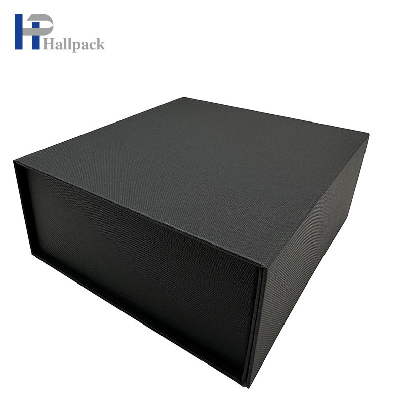 Caja de papel de encargo al por mayor del cartón plegable del negro de la caja de papel del embalaje de la impresión del logotipo