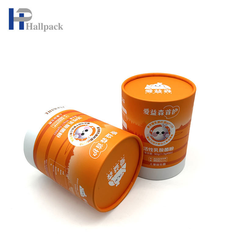 Embalaje redondo de cartón de tubo de papel Eco Kraft para uso artesanal de cosméticos con manejo de impresión en relieve y desaparición