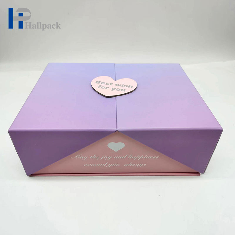 Caja de regalo vacía impresa aduana al por mayor de la caja de cartón de papel hecha a mano