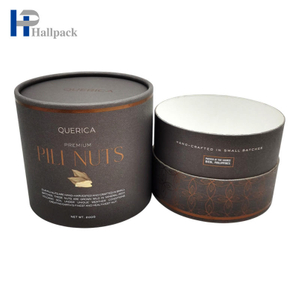 Paquete de caja cilíndrica con logotipo, caja de tubo de papel grande para ajo