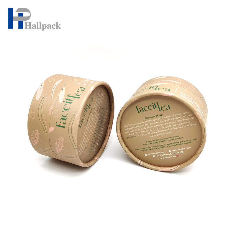 Kraft redondo con cartón sintético estampado y papel artesanal para tubo de papel de cartón cosmético