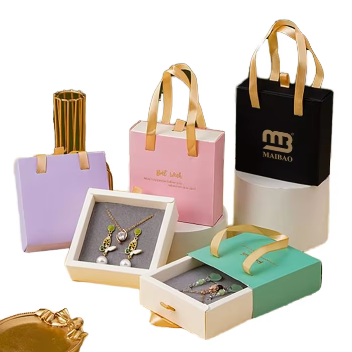  Cajón de papel de cajones Joyero de embalaje para los anillos Collares de aretes