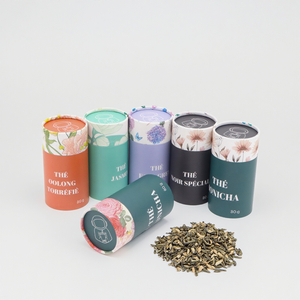 Embalaje de tubos de papel para el diseño de papel de plato de alimentos de té suelto logotipo de disponibles