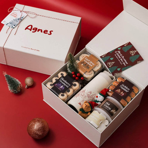 Caja de regalo de Navidad de embalaje en forma de libro de diseño personalizado para chocolates galletas regalos de dulces