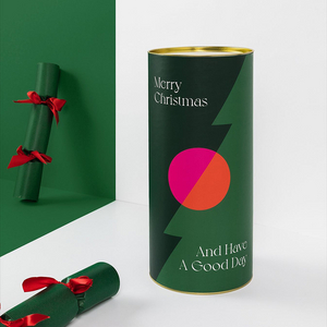 Tubo biodegradable, papel de embalaje, tapa de metal y parte inferior, tubos de envío reciclados, tubos de cartón de papel para alimentos y juego de regalo