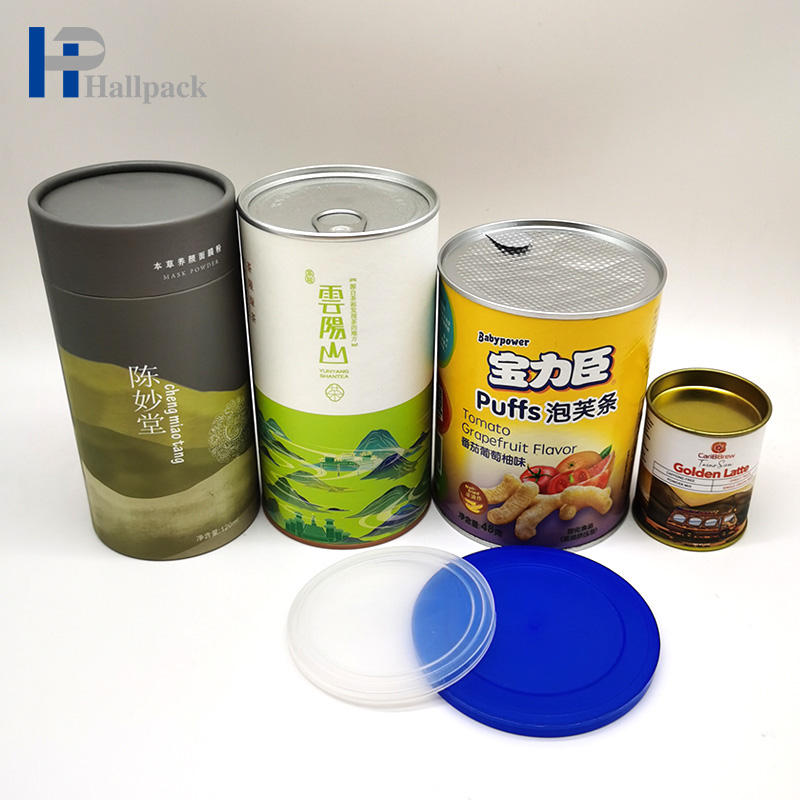 Paquete de caja de tubo redondo empaquetado en cartón modificado para requisitos particulares amistoso de la categoría alimenticia del diseño de Eco