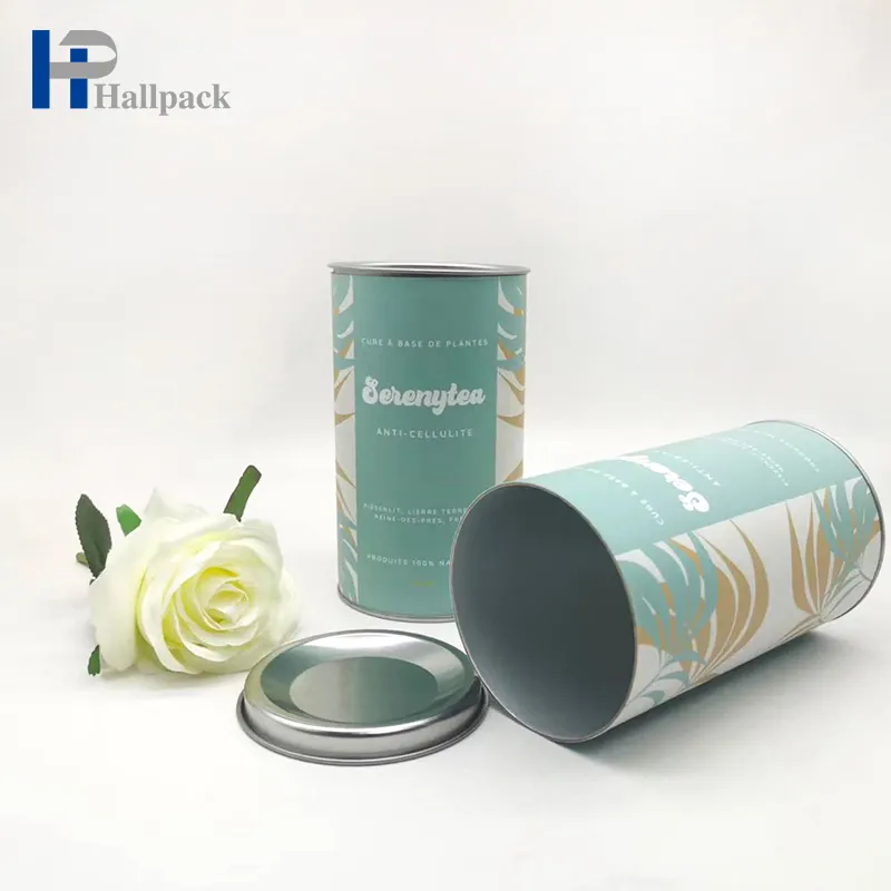 Tubo de papel de calidad alimentaria de alta calidad, embalaje de té estilo lata, embalaje de tubo biodegradable, embalaje de tubo de papel personalizado para alimentos