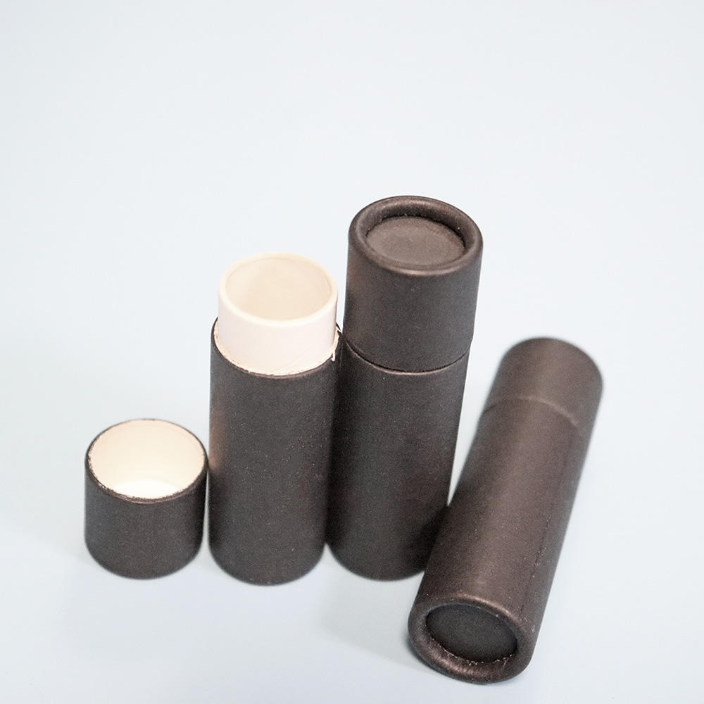 Tubos de bálsamo labial de tubo de papel desodorante negro de 5 ml a bajo precio