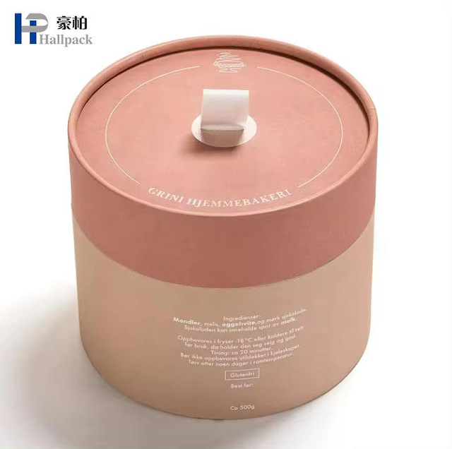 Muestra gratis, nuevo Material, caramelo rosa, cilindro cosmético para el cuidado de la piel, caja de embalaje redonda, contenedor, tubo de papel cosmético Prink de cartón