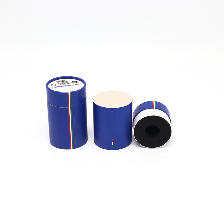 Caja cilíndrica de cartón cosmético biodegradable de lujo personalizada, embalaje de tubo de papel para manipulación de impresión que desaparece para botella de perfume