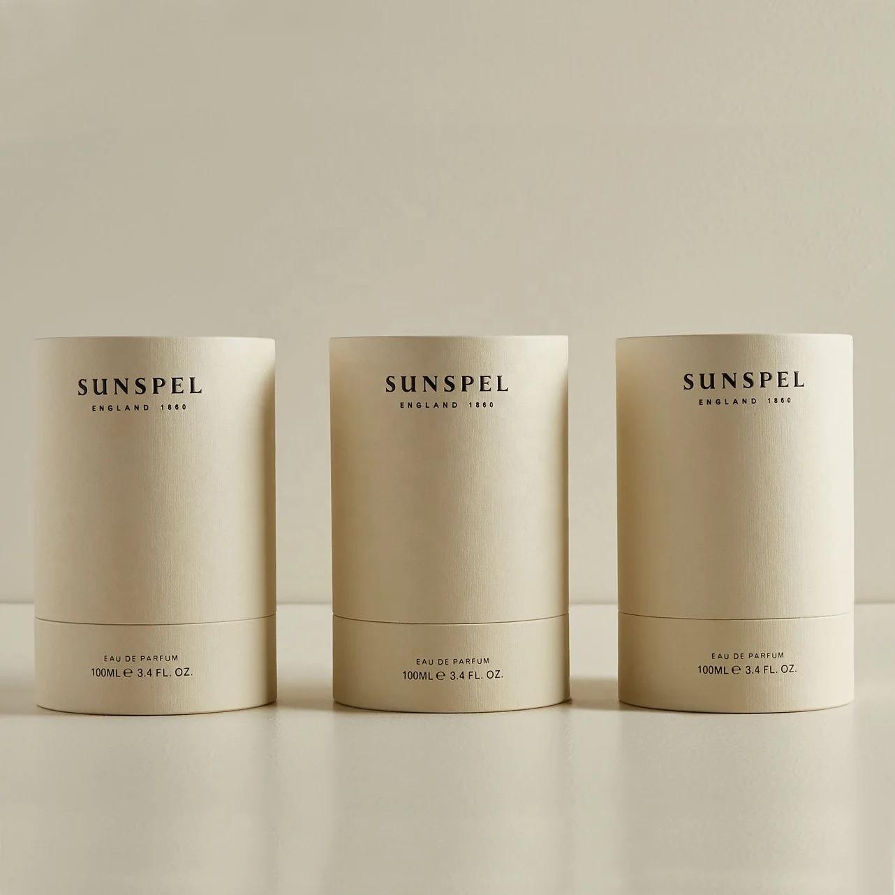 Venta caliente personalizada botella de perfume cosmética botella de aceite esencial tubo de papel cilindro redondo tubos de embalaje de cartón para perfume