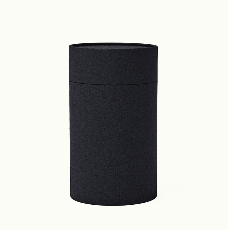 Tubo de papel de cartón cilíndrico de tamaño S, color negro, para café, bebida, jugo, champán y tequila, embalaje duradero y resistente