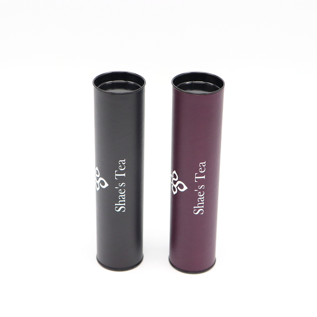 Paquete de caja de tubo redondo de calidad alimentaria, diseño personalizado respetuoso con el medio ambiente, con cubierta de Metal, cartón empaquetado para nueces, café, té