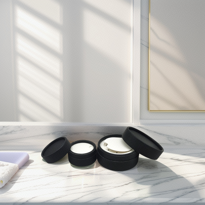 Tubo de papel personalizado de nuevo diseño con tamiz, caja de polvo compacta, embalaje, tubo kraft negro para champú