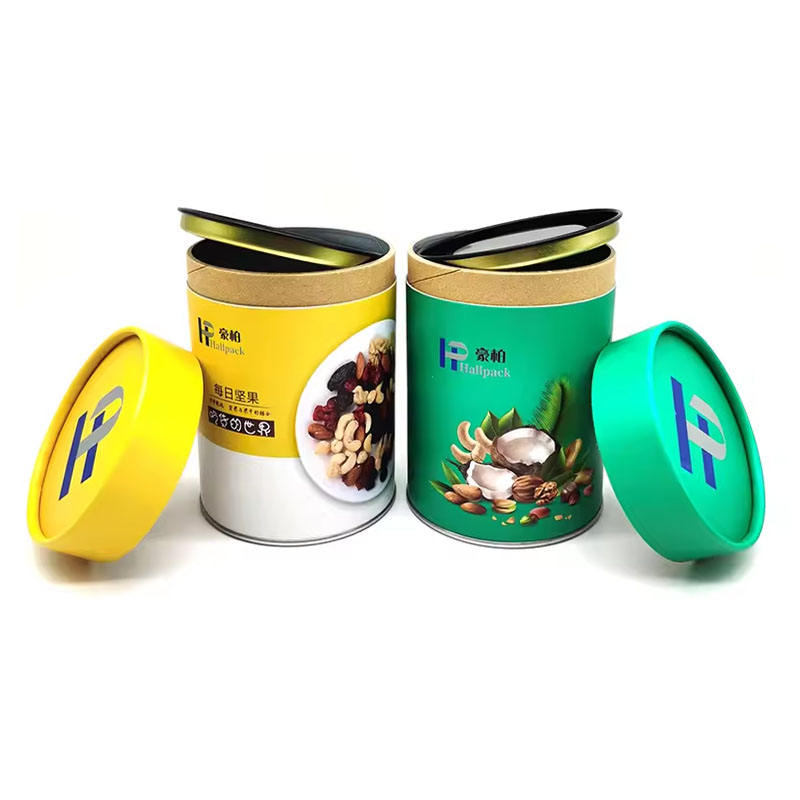 Personalice los tubos biodegradables de papel de calidad alimentaria con tapa de estaño para envases de nueces, café y té