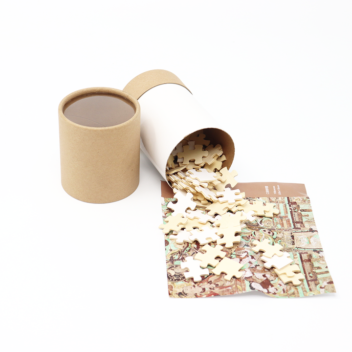 Embalaje de regalo y artesanía de impresión personalizada, caja cilíndrica de cartón, embalaje de tubo de papel para niños, rompecabezas de juguete