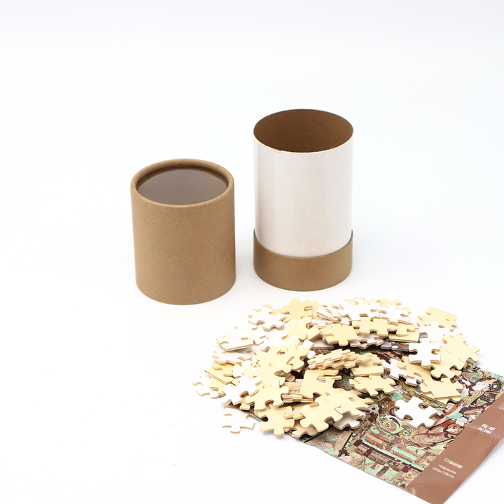 Embalaje de regalo y artesanía de impresión personalizada, caja cilíndrica de cartón, embalaje de tubo de papel para niños, rompecabezas de juguete