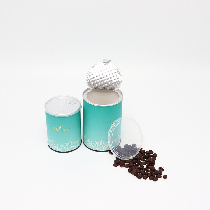 Paquete de papel de calidad alimentaria, diseño personalizado, respetuoso con el medio ambiente, embalaje de tubo de papel de sellado de Metal fácil de despegar para nueces, café y té