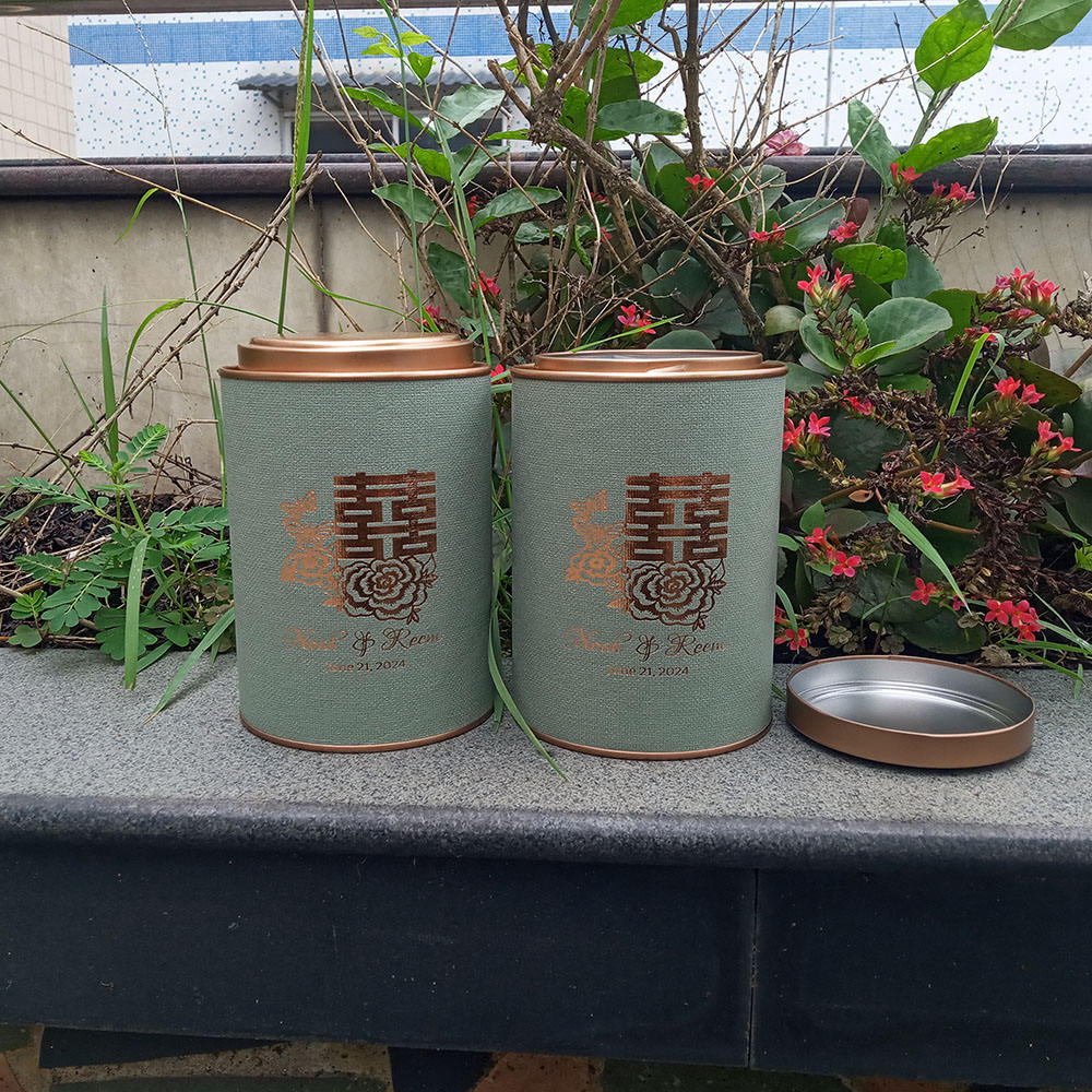 Cilindro redondo impreso personalizado, contenedores de almacenamiento de cartón, cubierta metálica para café, té, envasado de alimentos, cilindro redondo de papel