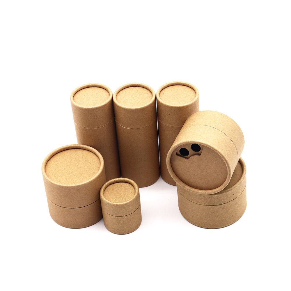Tubo cilíndrico redondo de cartón ecológico de papel Kraft personalizado con agitador superior, tubo de papel, contenedor de sal y especias, embalaje de polvo