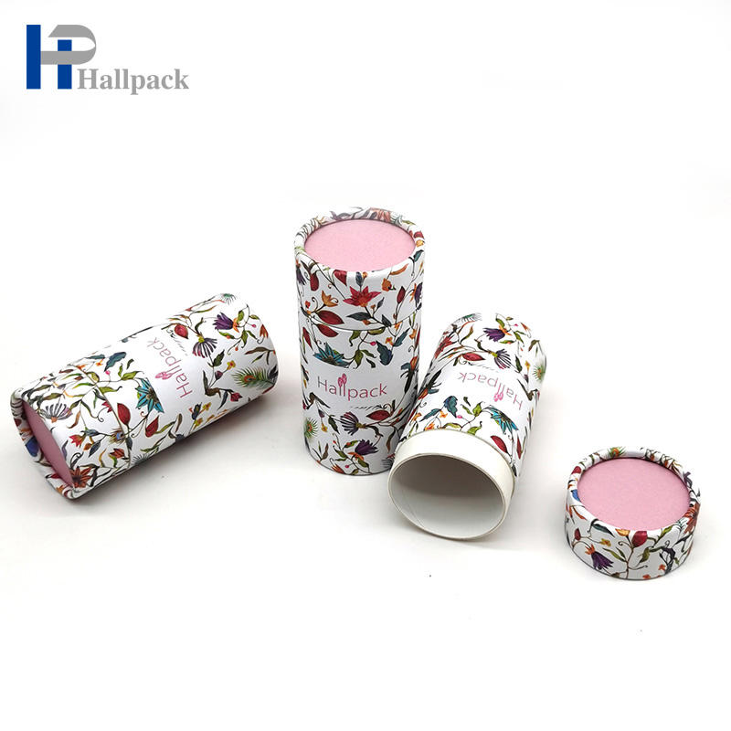 Tubo de cartón de forma redonda con brillo de labios con logotipo personalizado, tubo de embalaje de papel Push Up con papel Deadorant