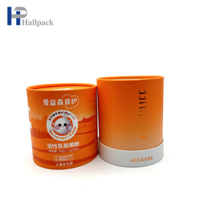 Embalaje redondo de cartón de tubo de papel Eco Kraft para uso artesanal de cosméticos con manejo de impresión en relieve y desaparición