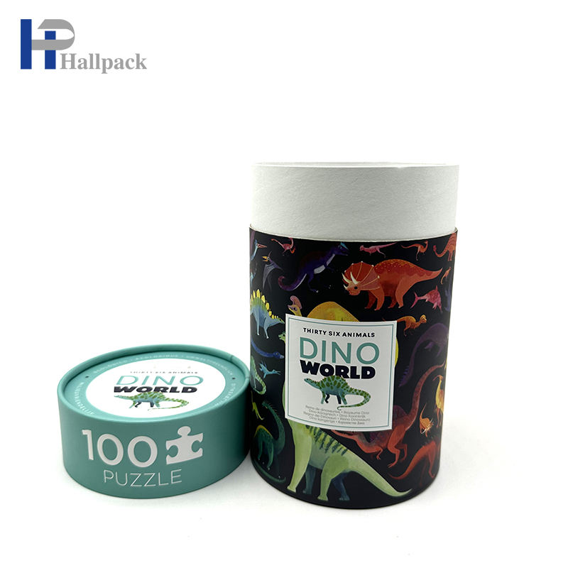 Empaquetado reciclable del tubo de papel del cilindro del rompecabezas del logotipo personalizado al por mayor del tamaño