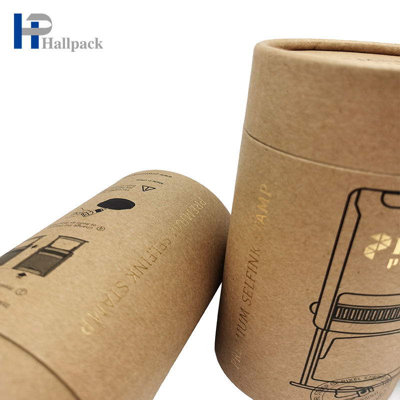 Tubos respetuosos del medio ambiente del papel de Kraft del sello del cilindro de encargo que empaquetan para los productos del hogar