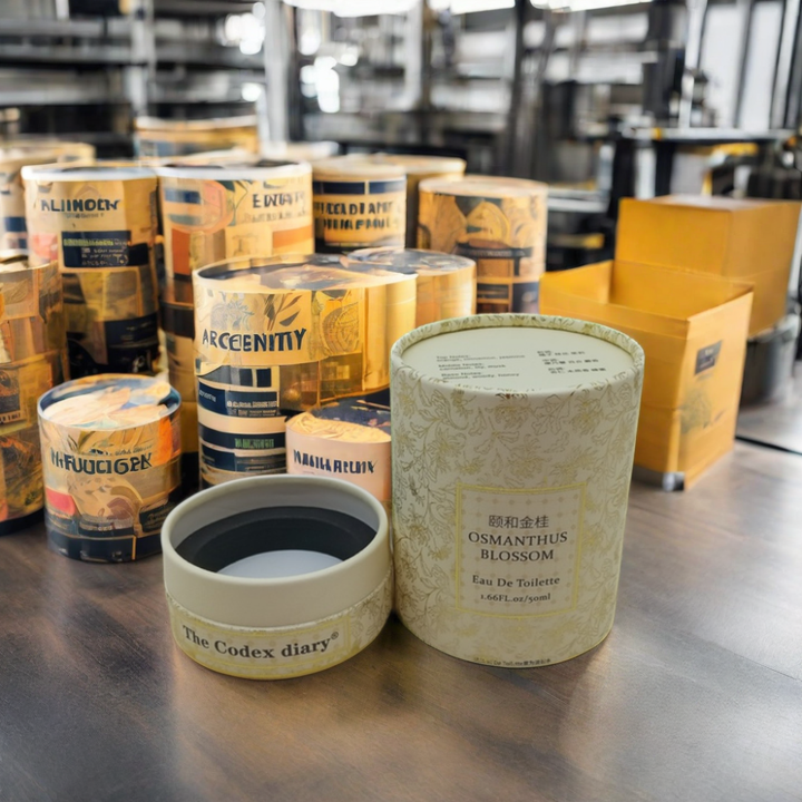 Caja de empaquetado del cilindro impreso de la categoría alimenticia Logotipo rígido personalizado Café Té Cartón Tubos redondos del papel del arte