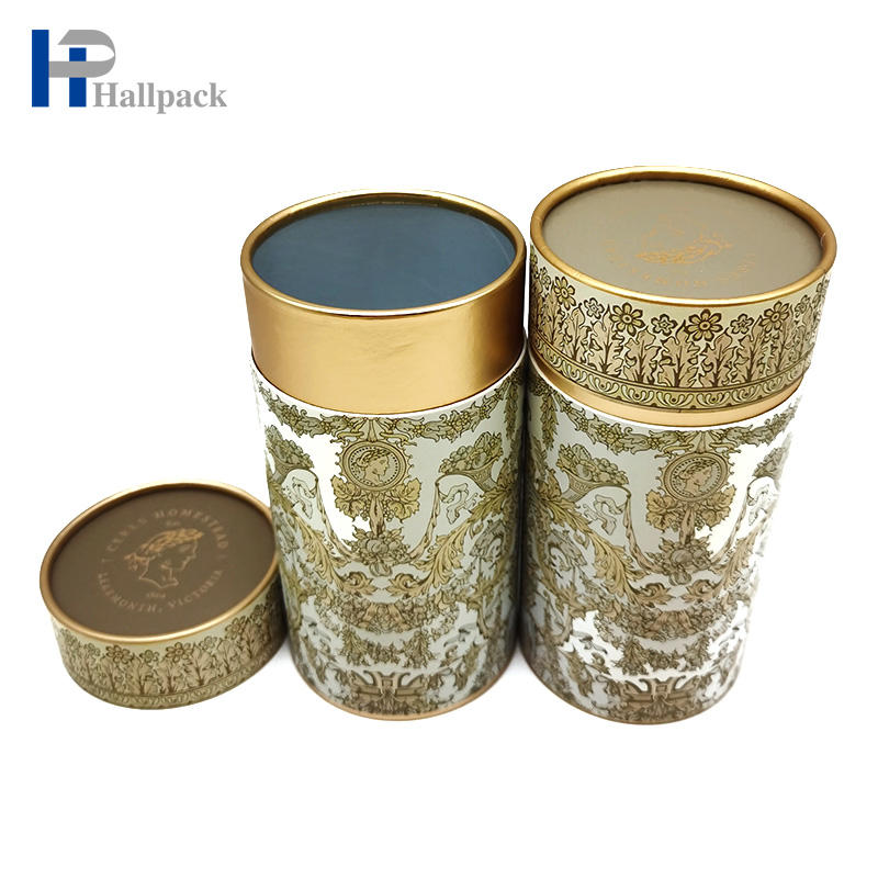 Tubo de papel de aluminio dorado, agitador de delineador de ojos, caja de papel de embalaje personalizada, tubo, cilindro de papel de calidad alimentaria más barato para té
