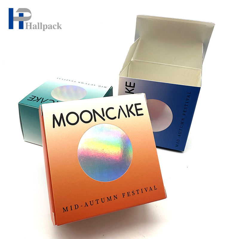 Caja de papel plegable impresa aduana al por mayor Caja de papel de embalaje Mooncake