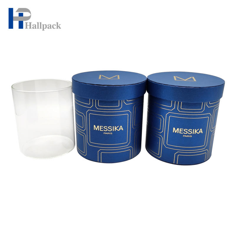 Embalaje cosmético de papel azul personalizado del tubo de la caja de papel de Kraft